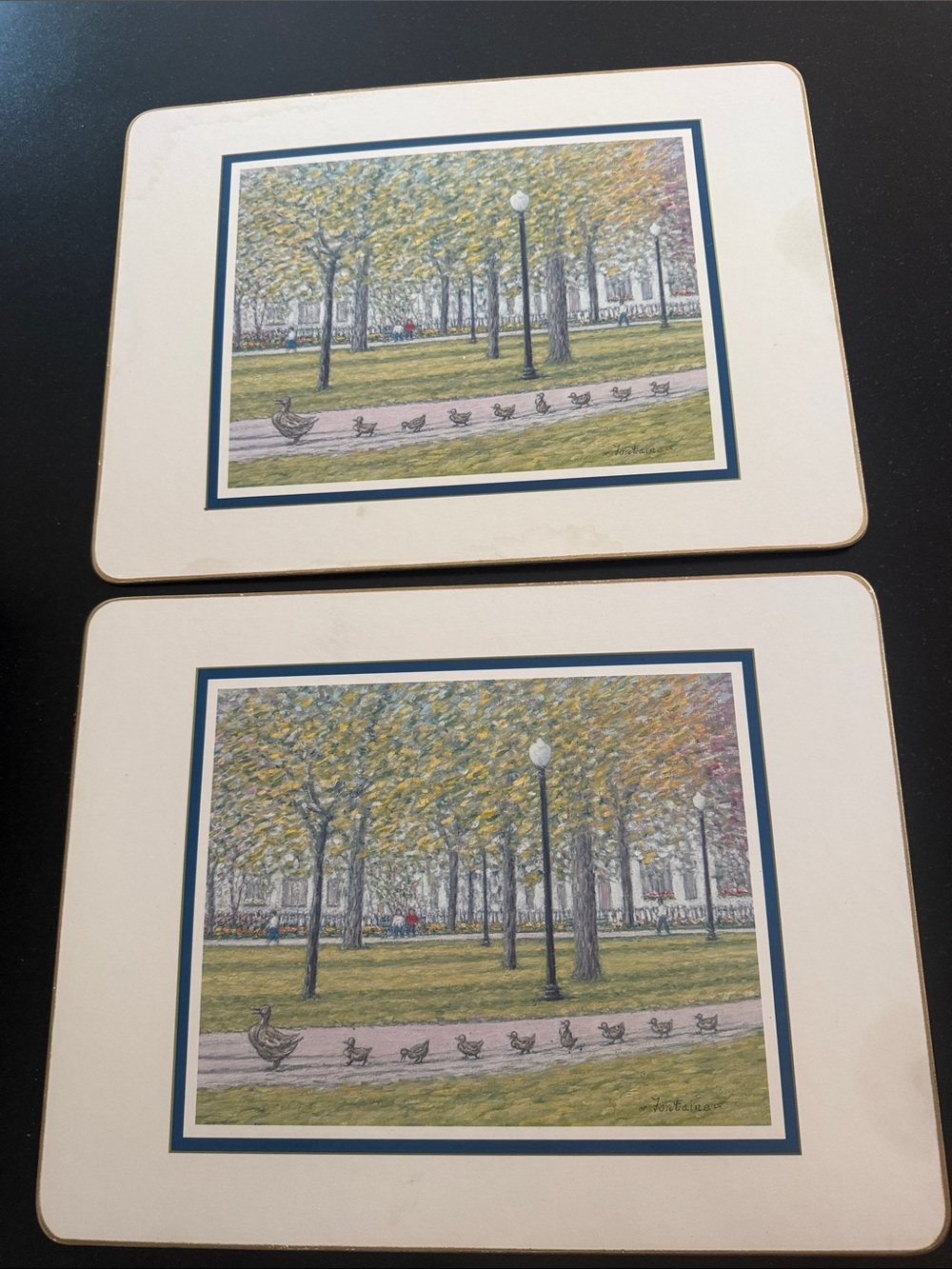 ☀️3/$15 2 Vintage Cloverleaf “Boston Ducklings" Placemats